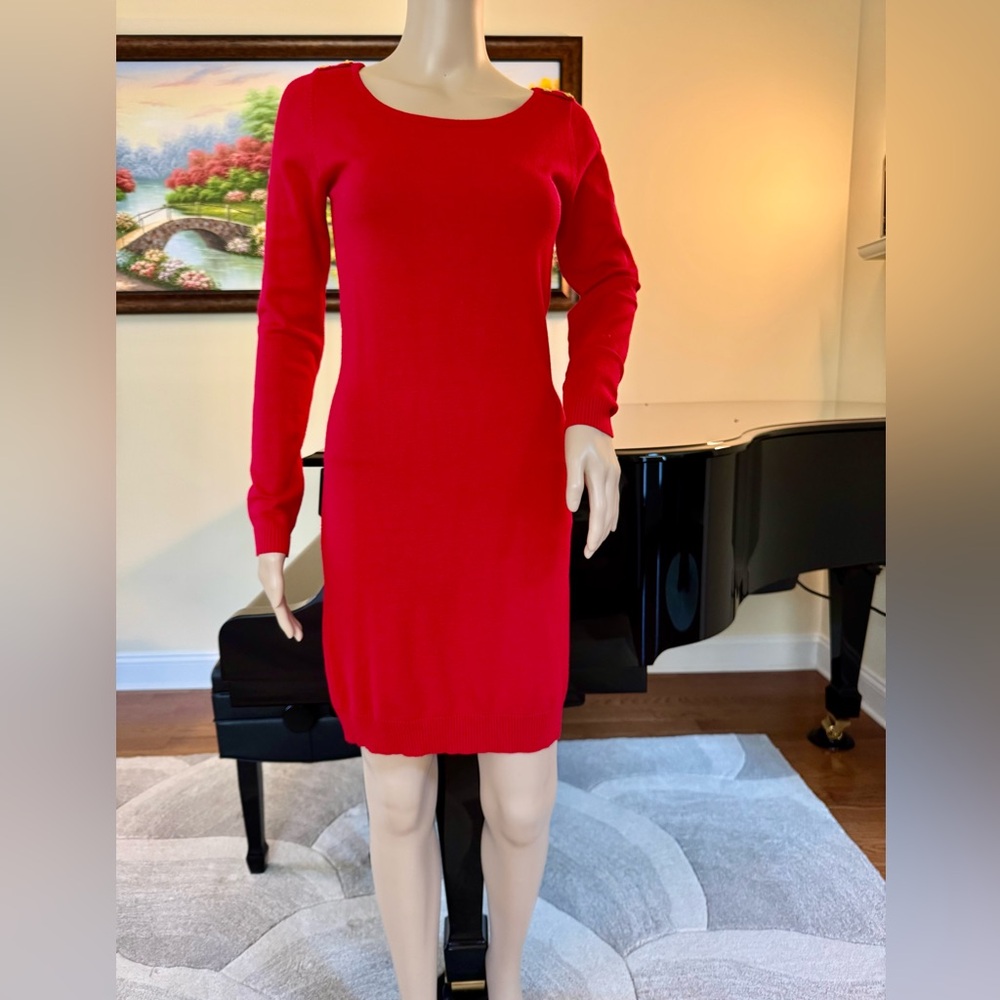 Derek Heart Vibrant Red Knit Dress
